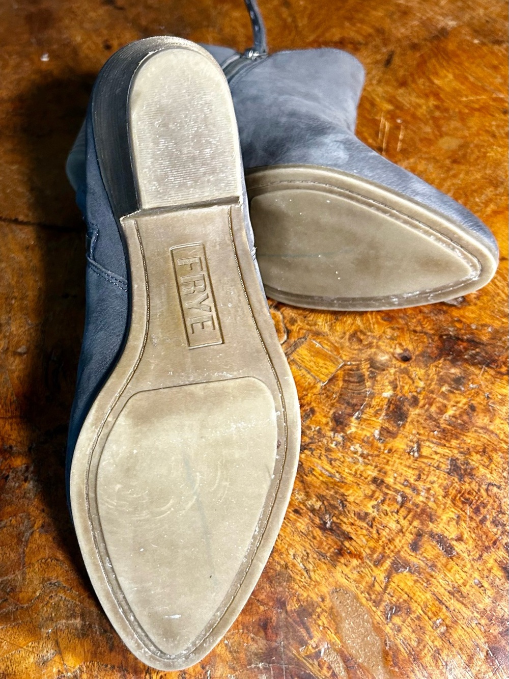 Frye Leather Western Ankle Boots Pointed Toe Inside Zip Size 8.5 M - Picture 8 of 10